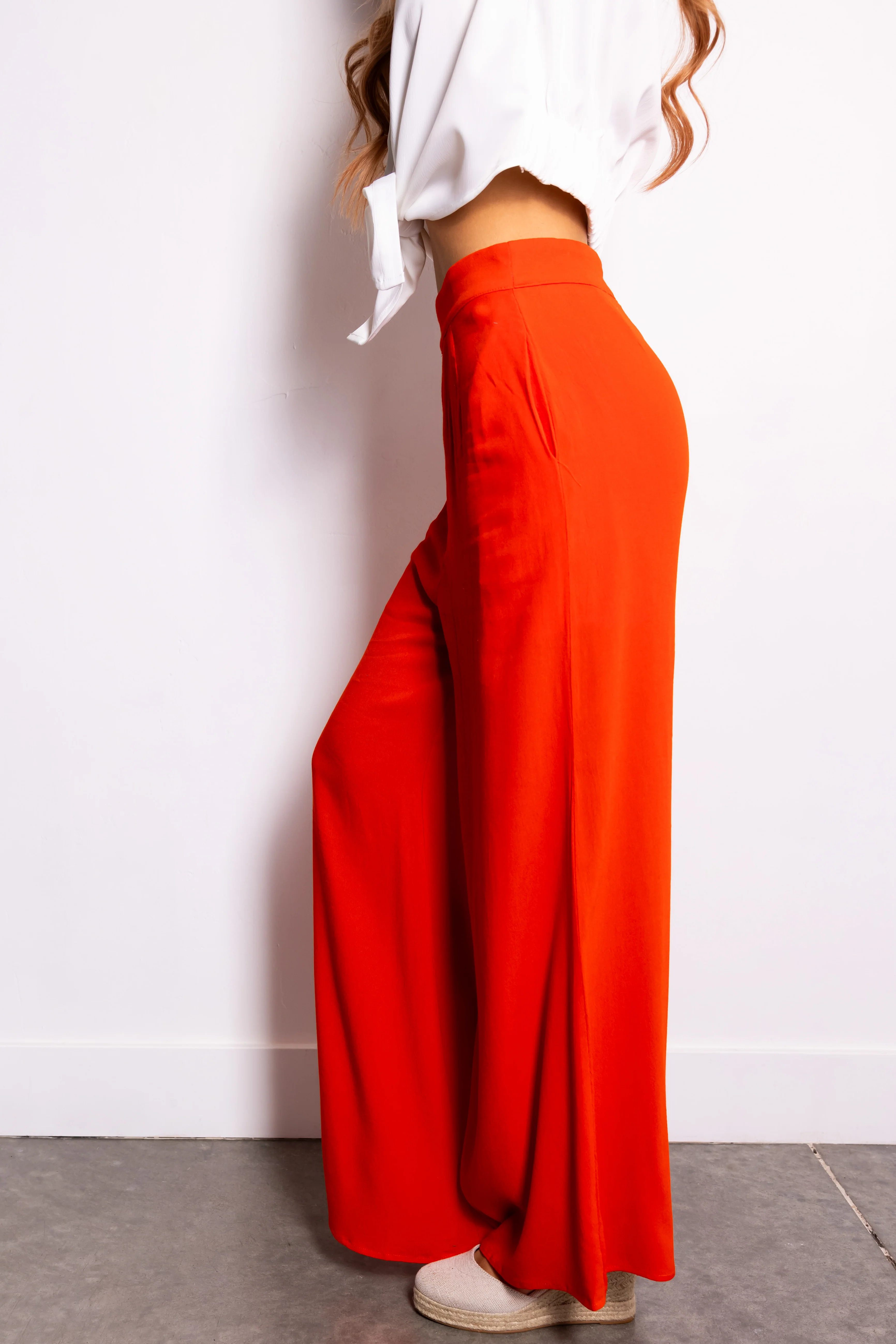 Bright Fire High Waist Wide Leg Pants - Image 3