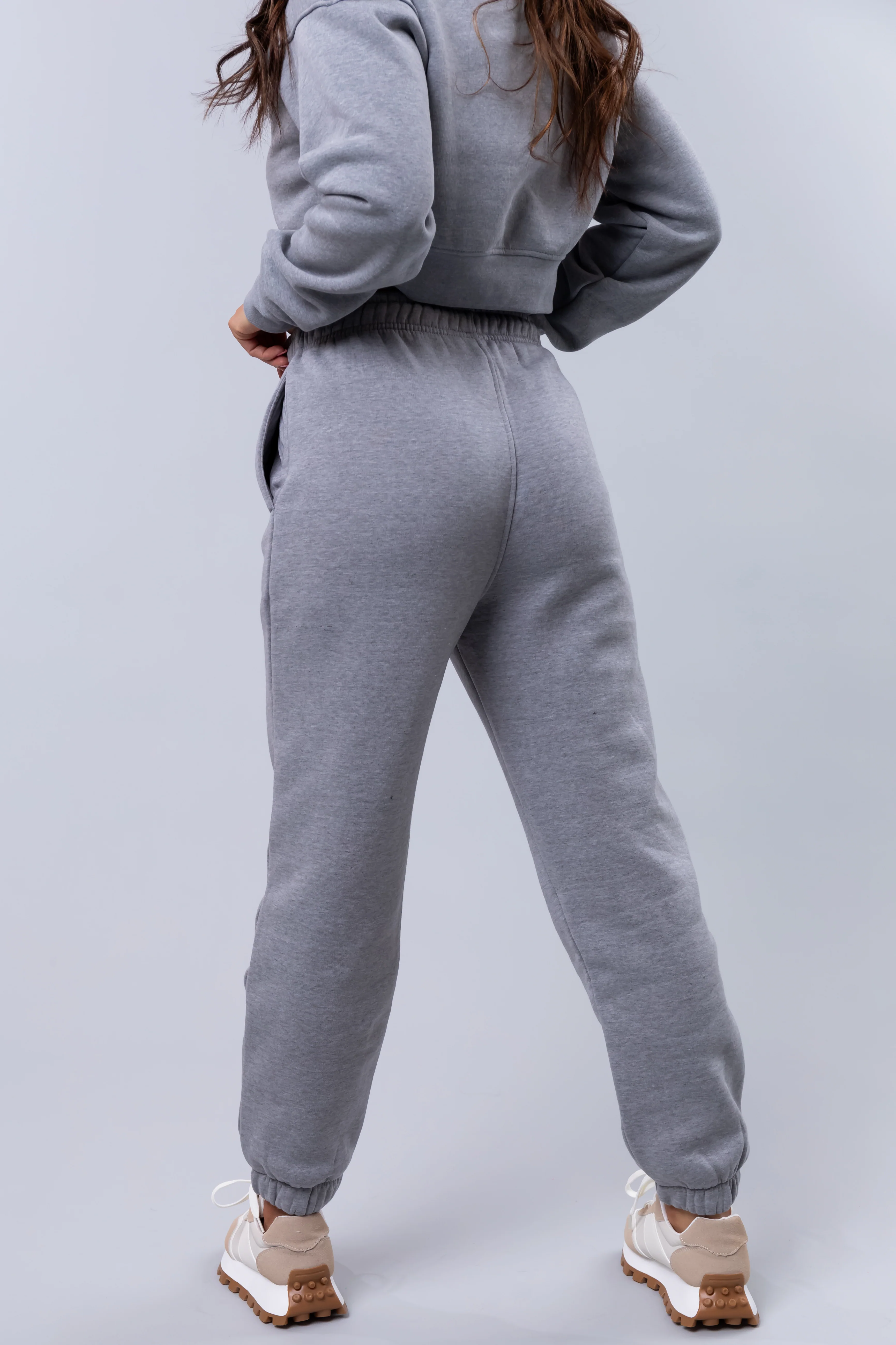 Heather Grey Fleece Drawstring Sweatpants - Image 4