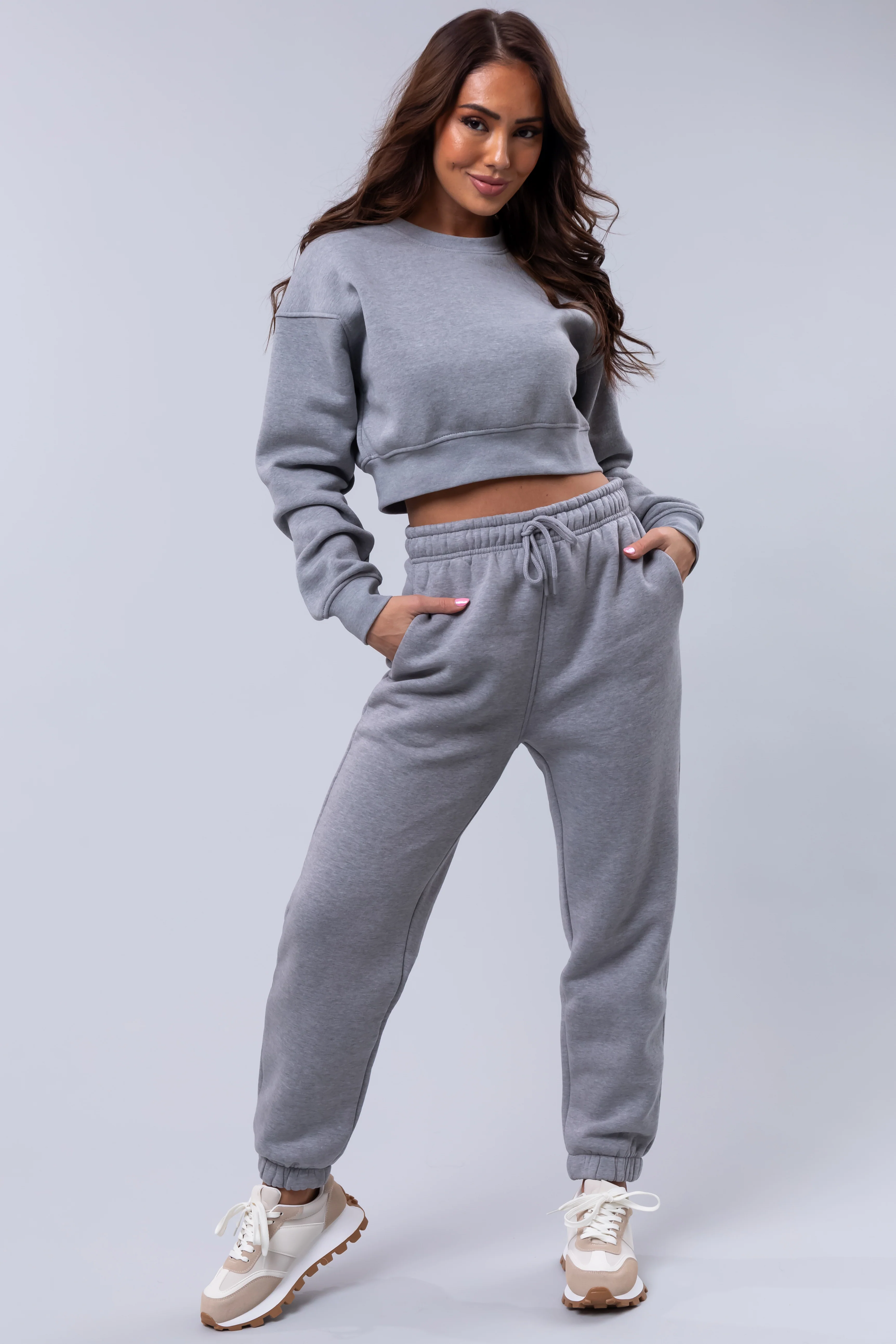 Heather Grey Fleece Drawstring Sweatpants - Image 5