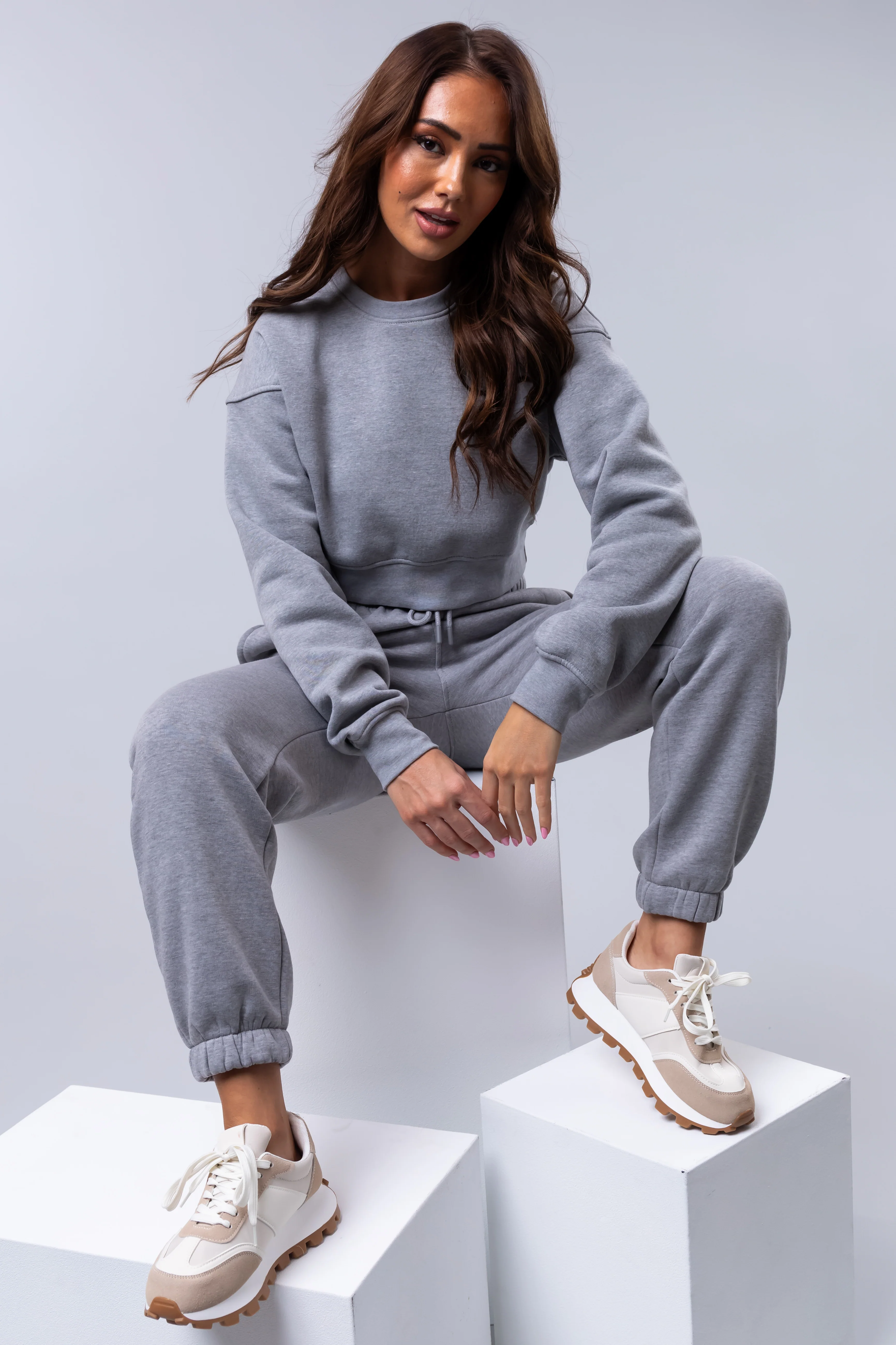 Heather Grey Fleece Drawstring Sweatpants - Image 6