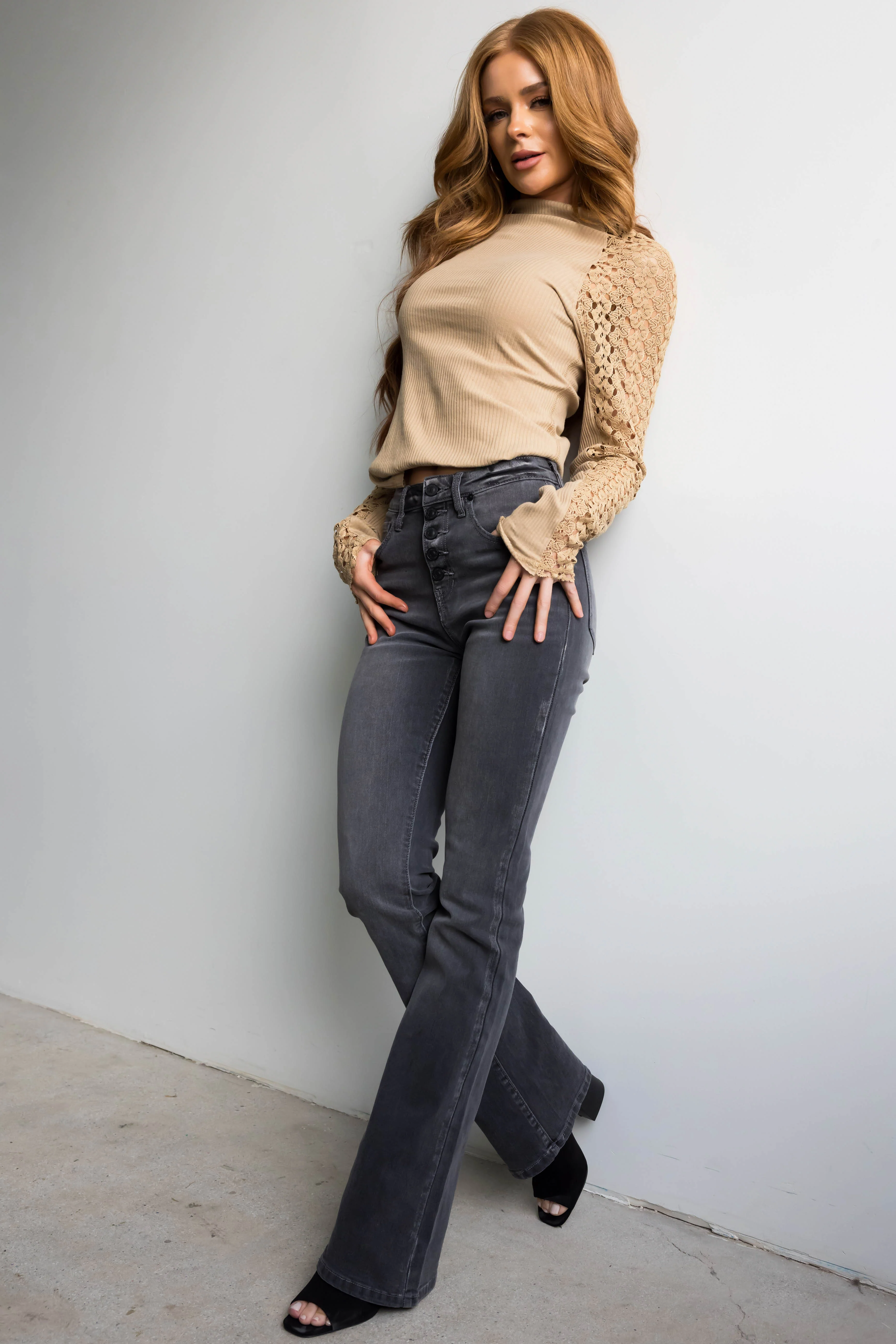 KanCan Graphite High Rise Button Fly Bootcut Jeans - Image 4