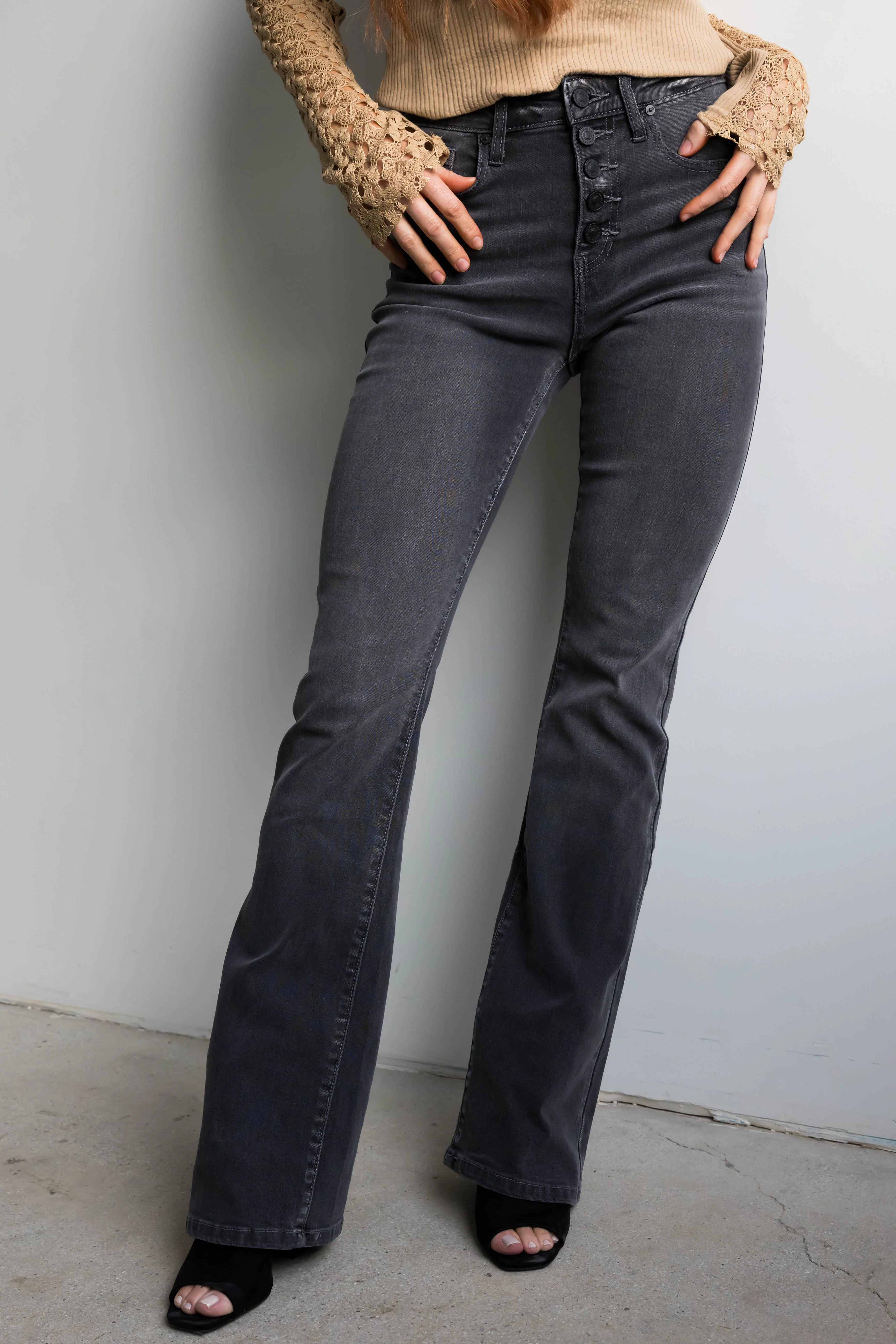 KanCan Graphite High Rise Button Fly Bootcut Jeans - Image 5