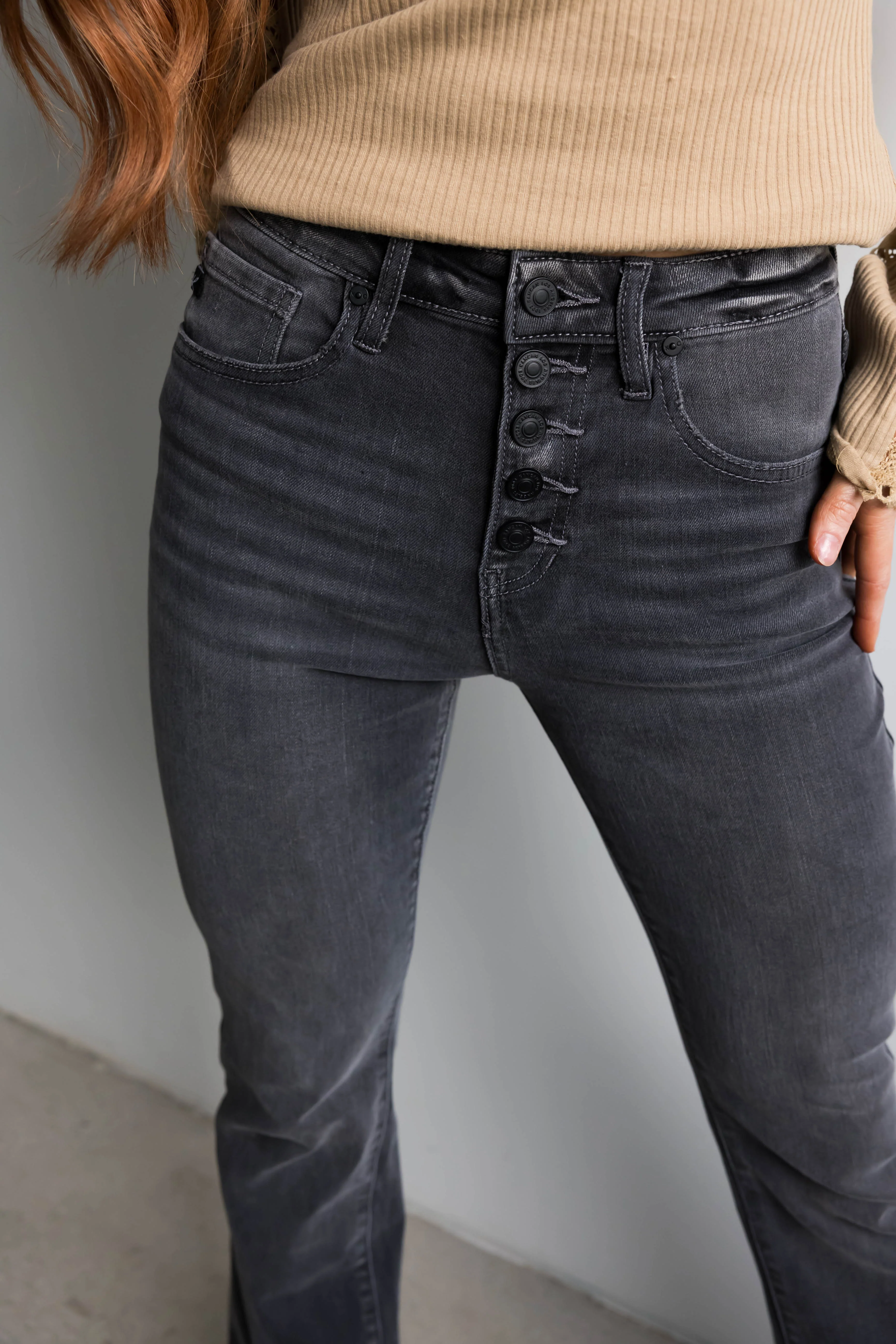 KanCan Graphite High Rise Button Fly Bootcut Jeans - Image 7