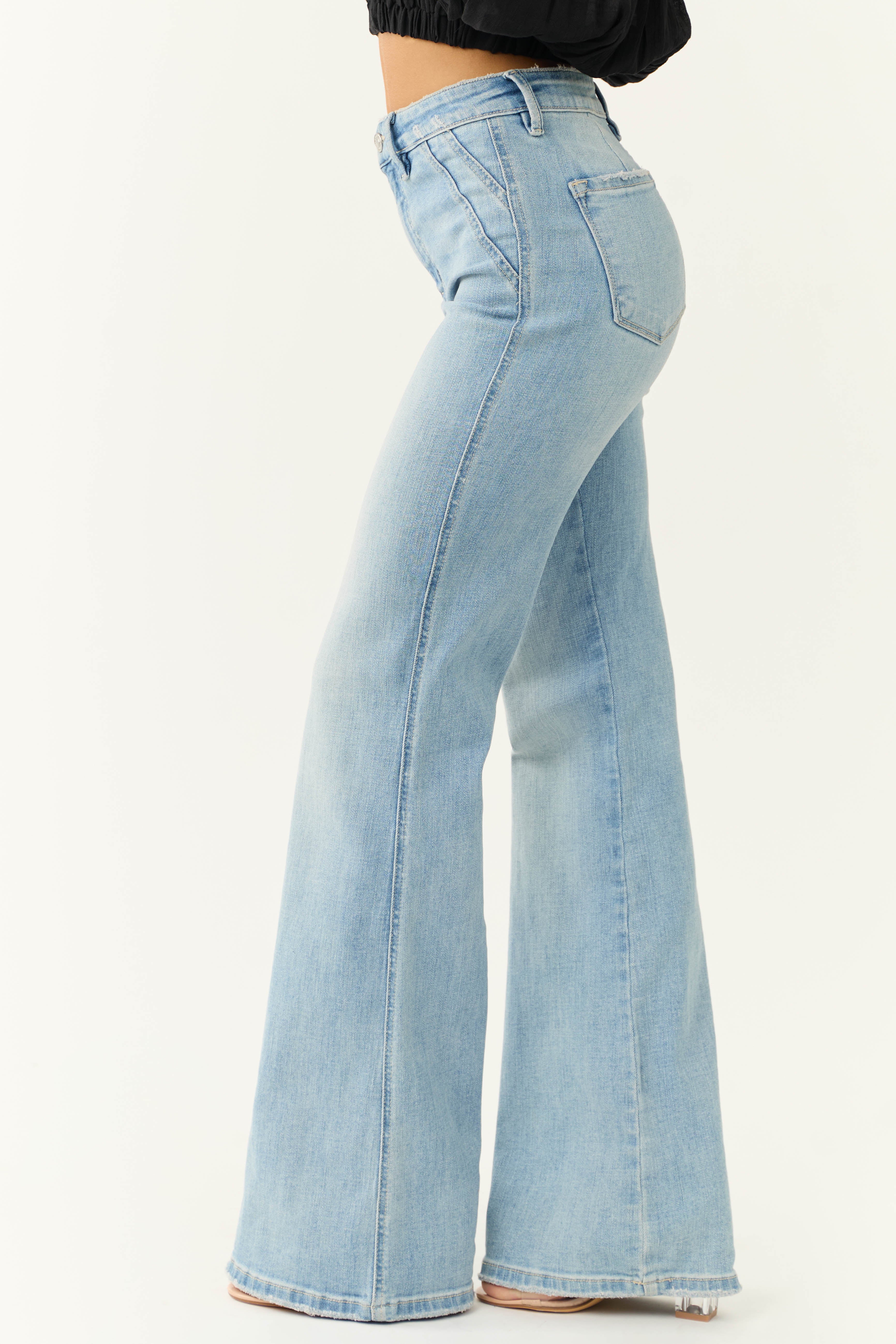 KanCan Light Wash Ultra High Rise Flare Jeans - Image 3