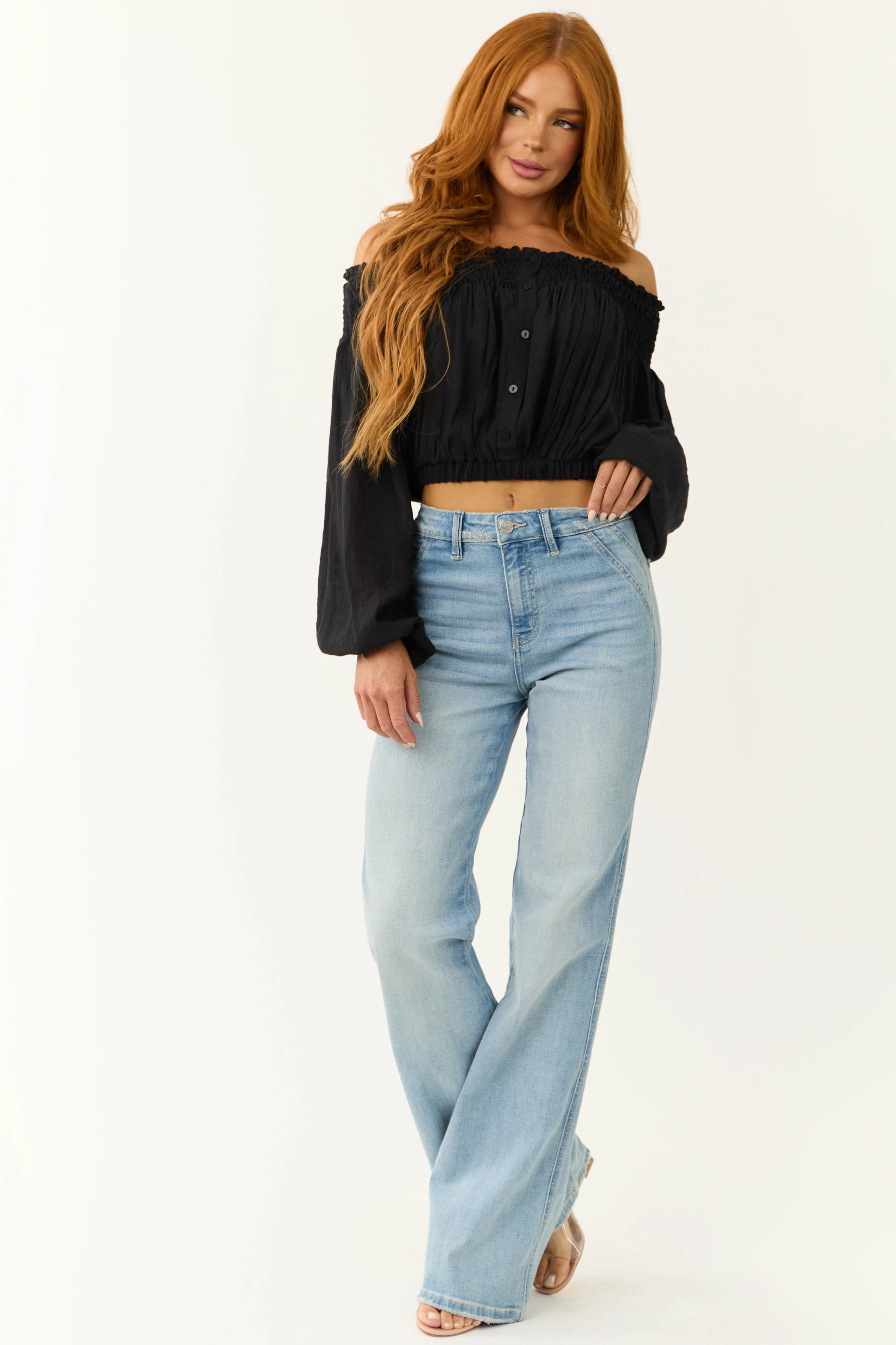 KanCan Light Wash Ultra High Rise Flare Jeans - Image 5