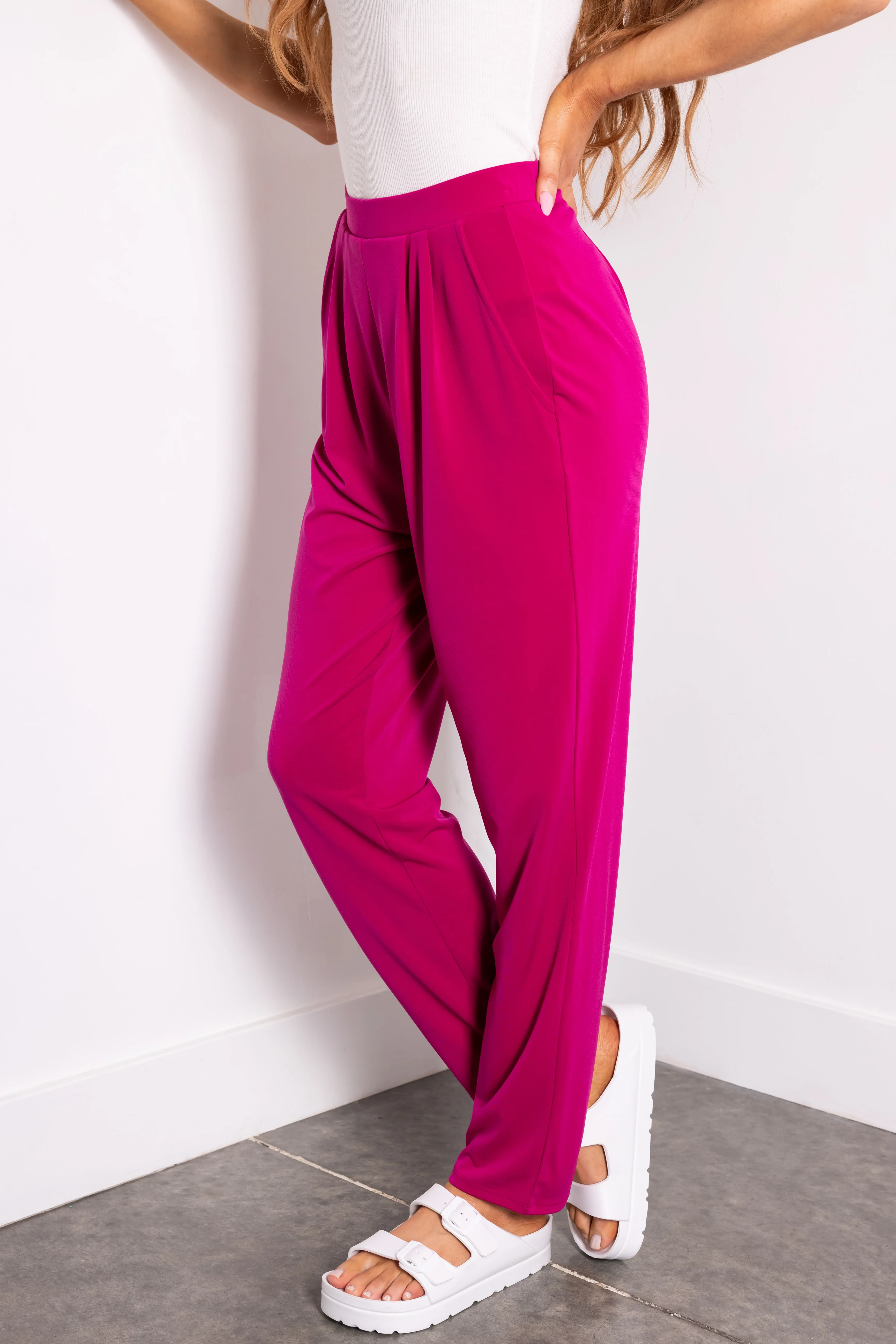 Mulberry High Waist Pleated Straight Leg Pants - Image 3