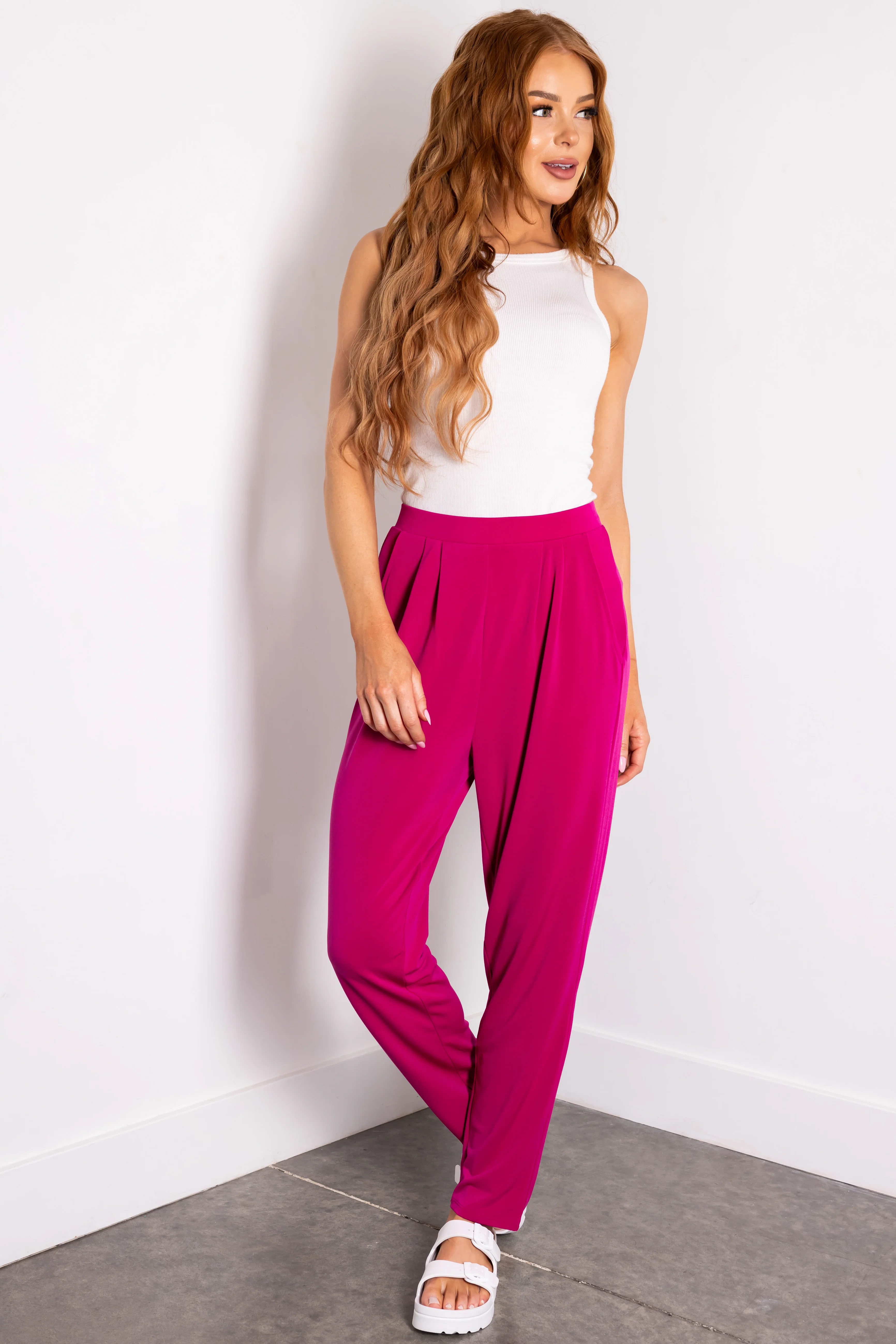Mulberry High Waist Pleated Straight Leg Pants - Image 5