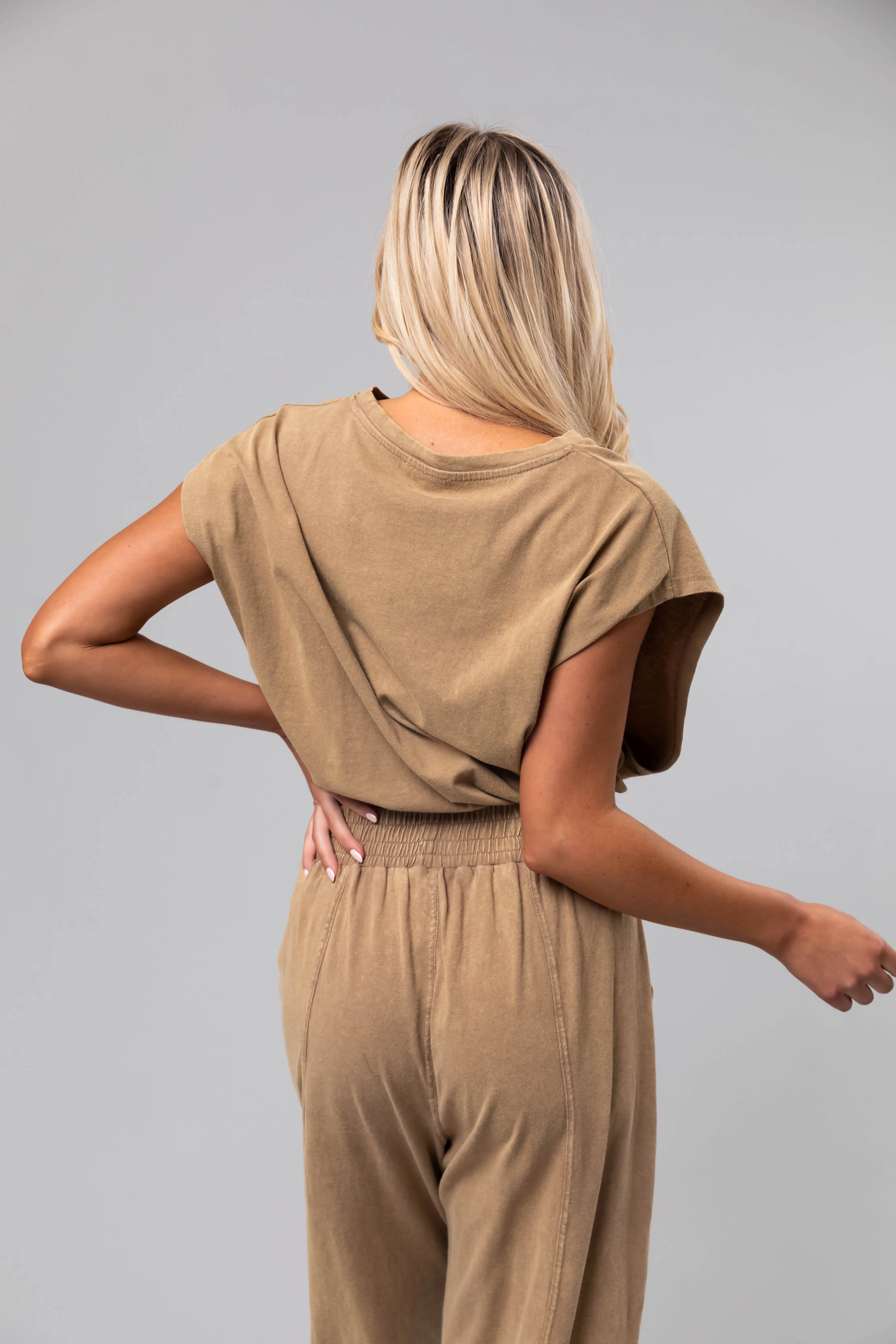 Peanut Mineral Washed Oversized Top - Image 4