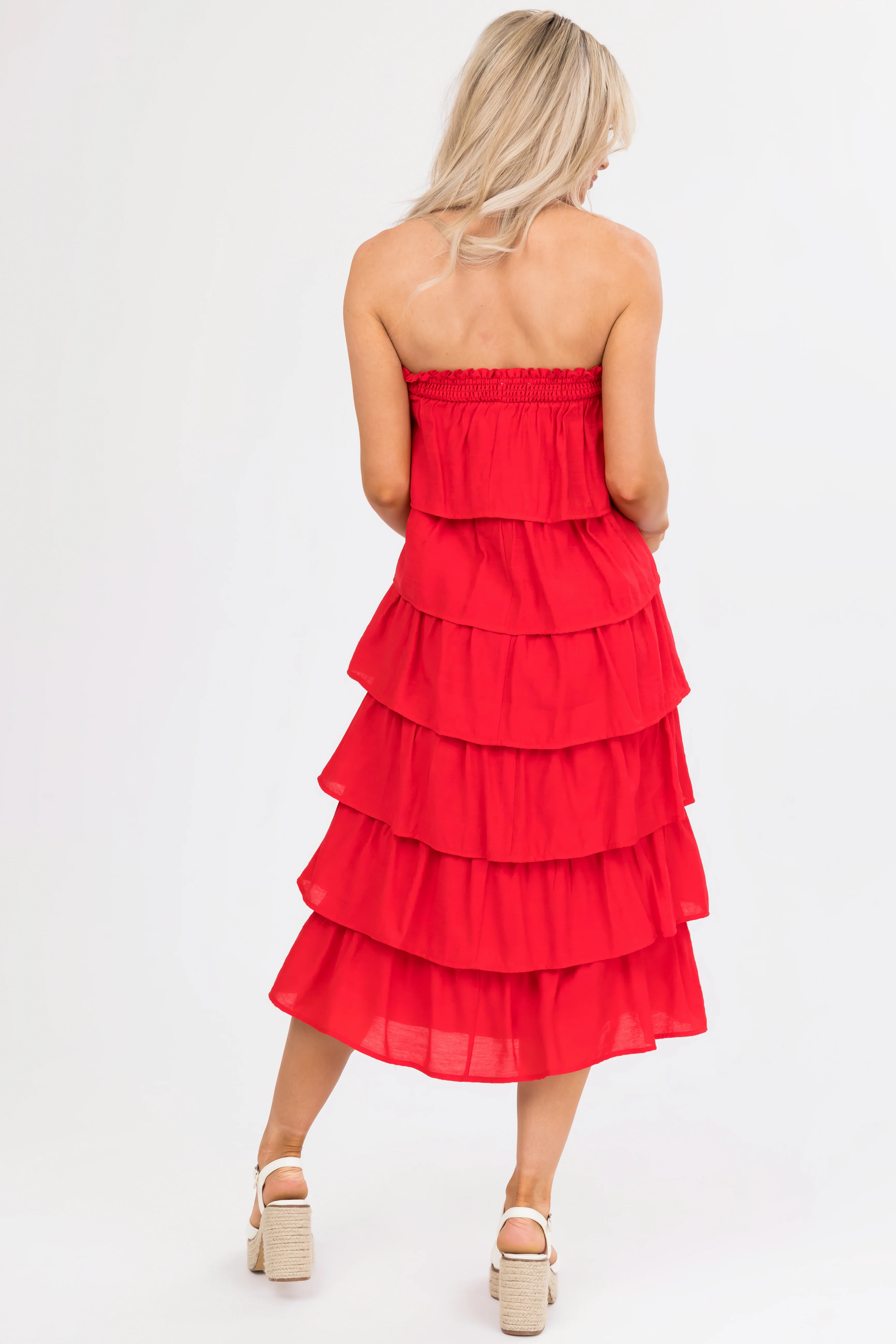 Scarlet Ruffle Convertible Maxi Skirt Midi Dress - Image 8