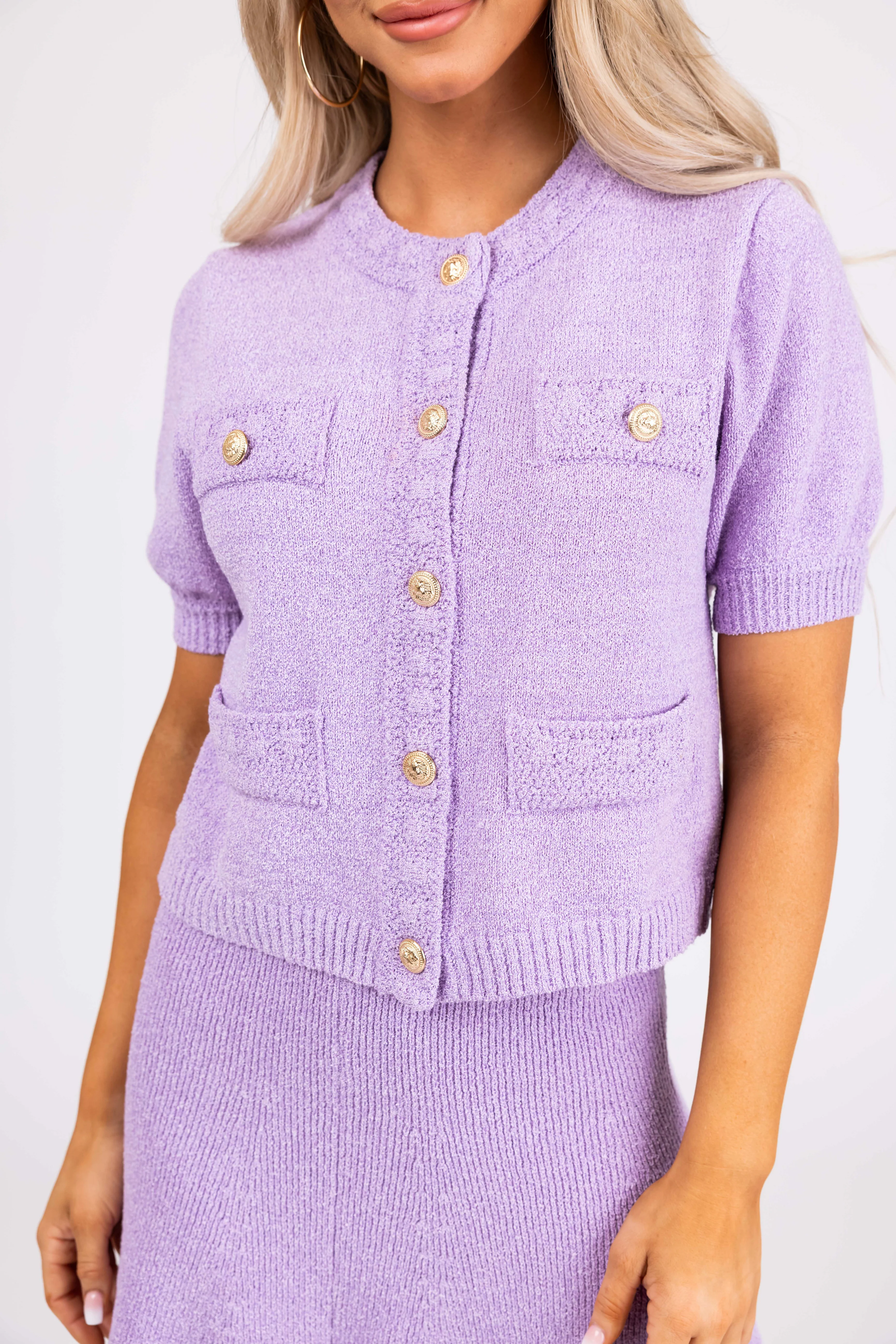 She+Sky Iris Textured Knit Button Down Cardigan - Image 5