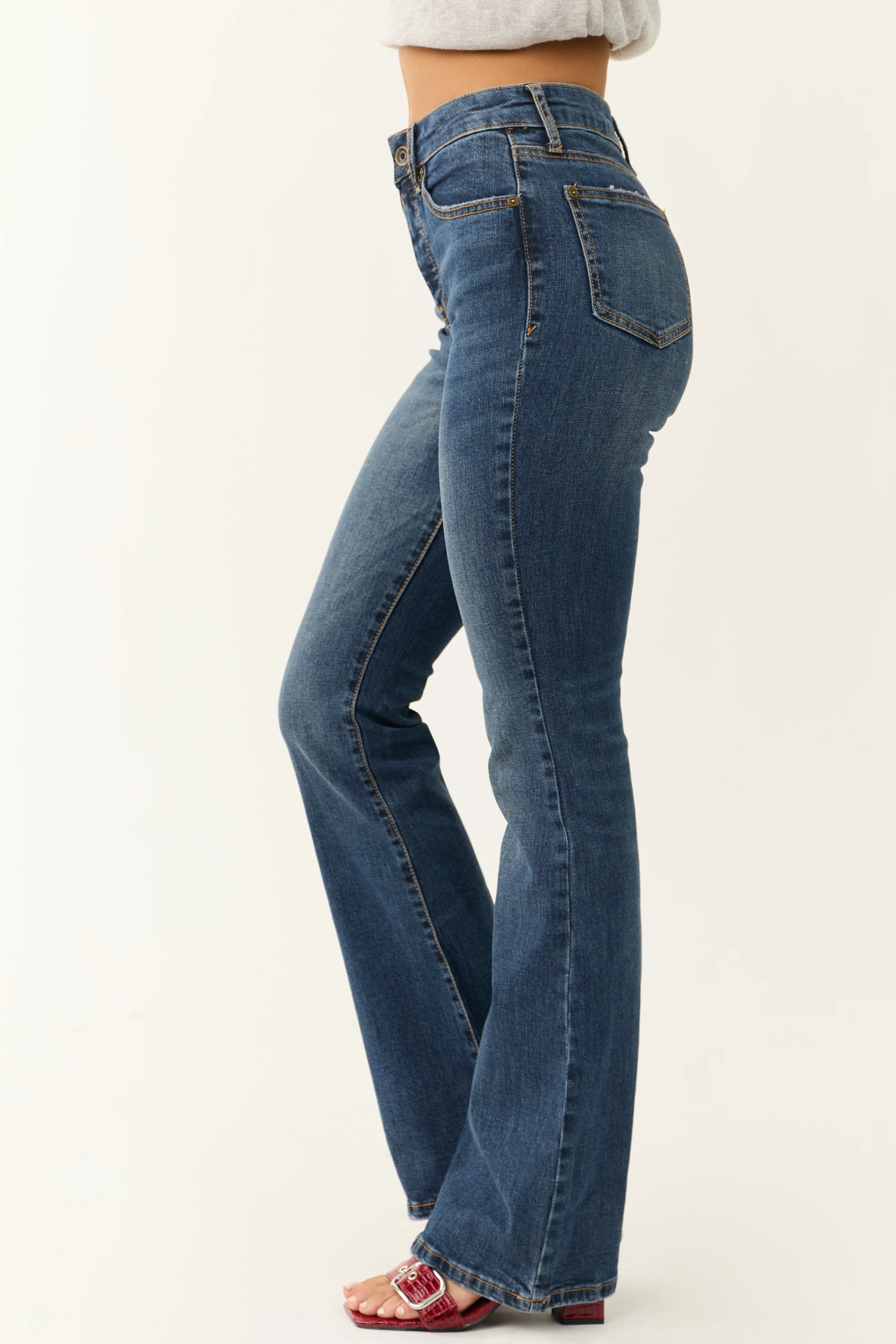 Special A Medium Wash High Rise Bootcut Jeans - Image 3